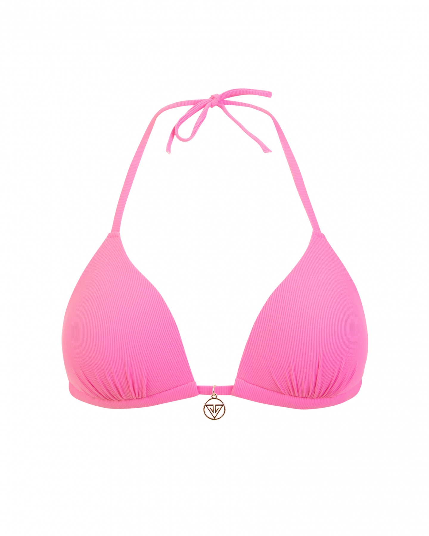 Pink Striped Push Up Triangle Bikini Top S Vivien Vance